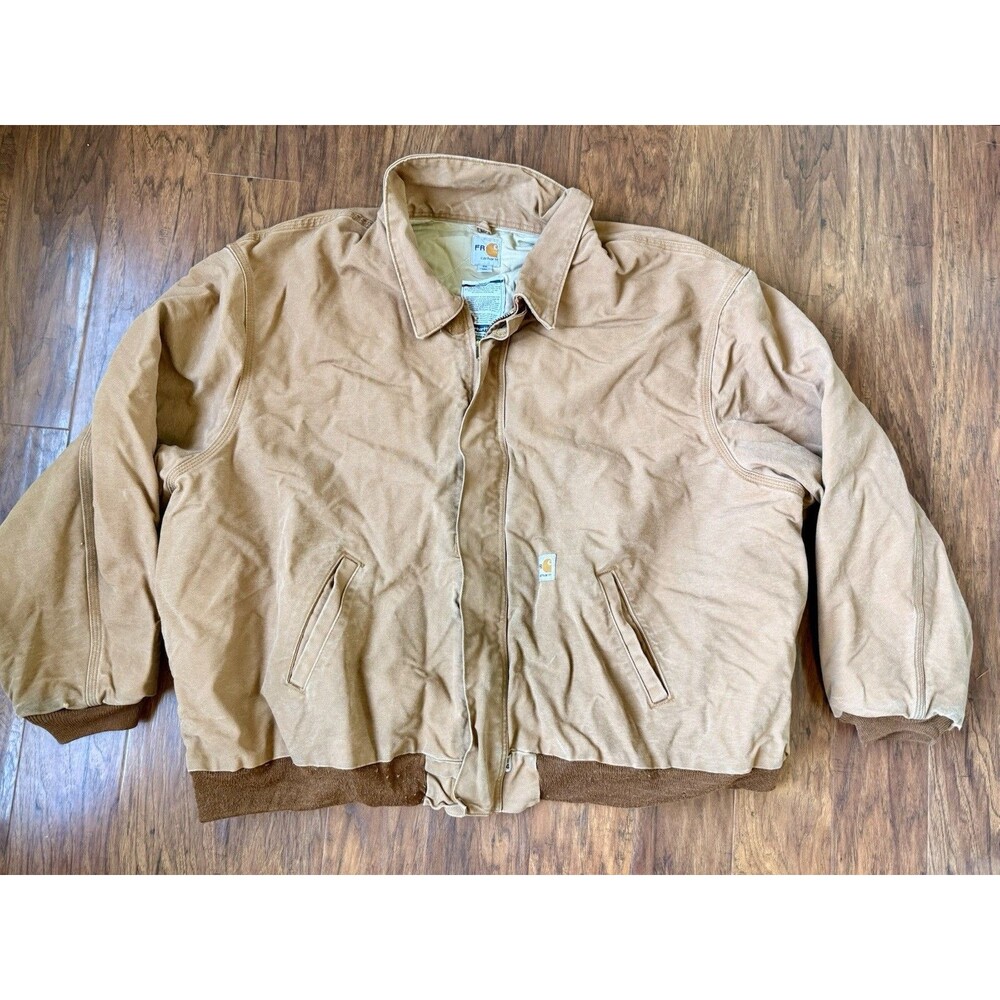 VTg Carhartt Made In USA Jacket 5XL Duck Canvas Quilted FRJ195 BRN